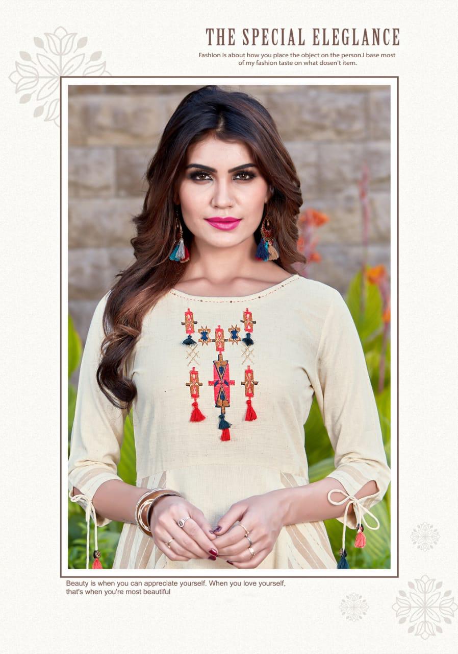 Riwaz By Mittoo Rayon Flax  Long Kurtis Collection
