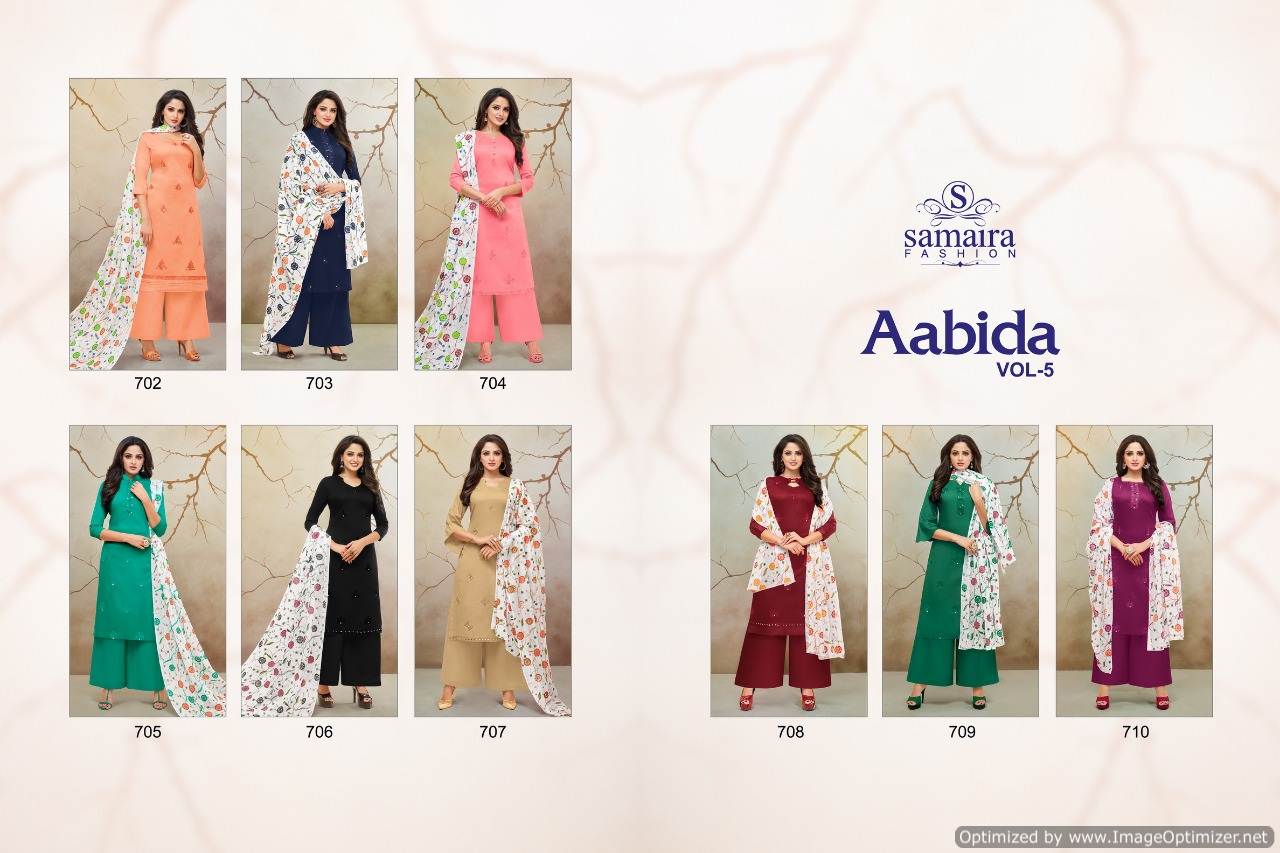 Aabida Vol 5 By Samaira Design Dress Materials Catalogue