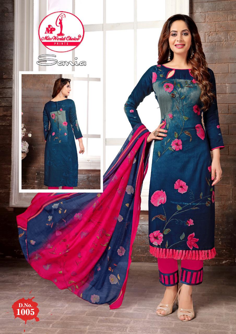 Saniya Vol 1 By Miss World Printed Cotton Dress Material Collection