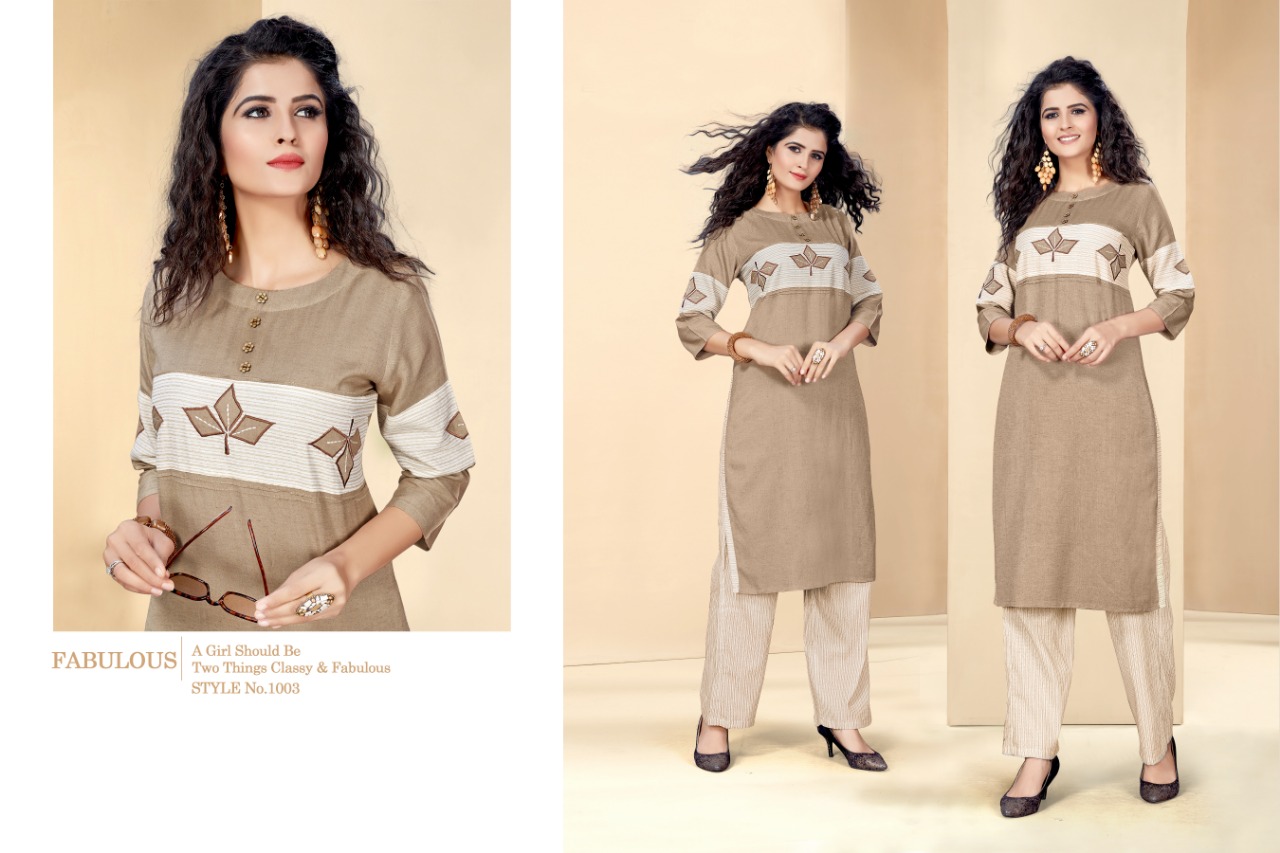 Shagun By Sitka Designer Cotton Running Wear Kurti With Pant Collection