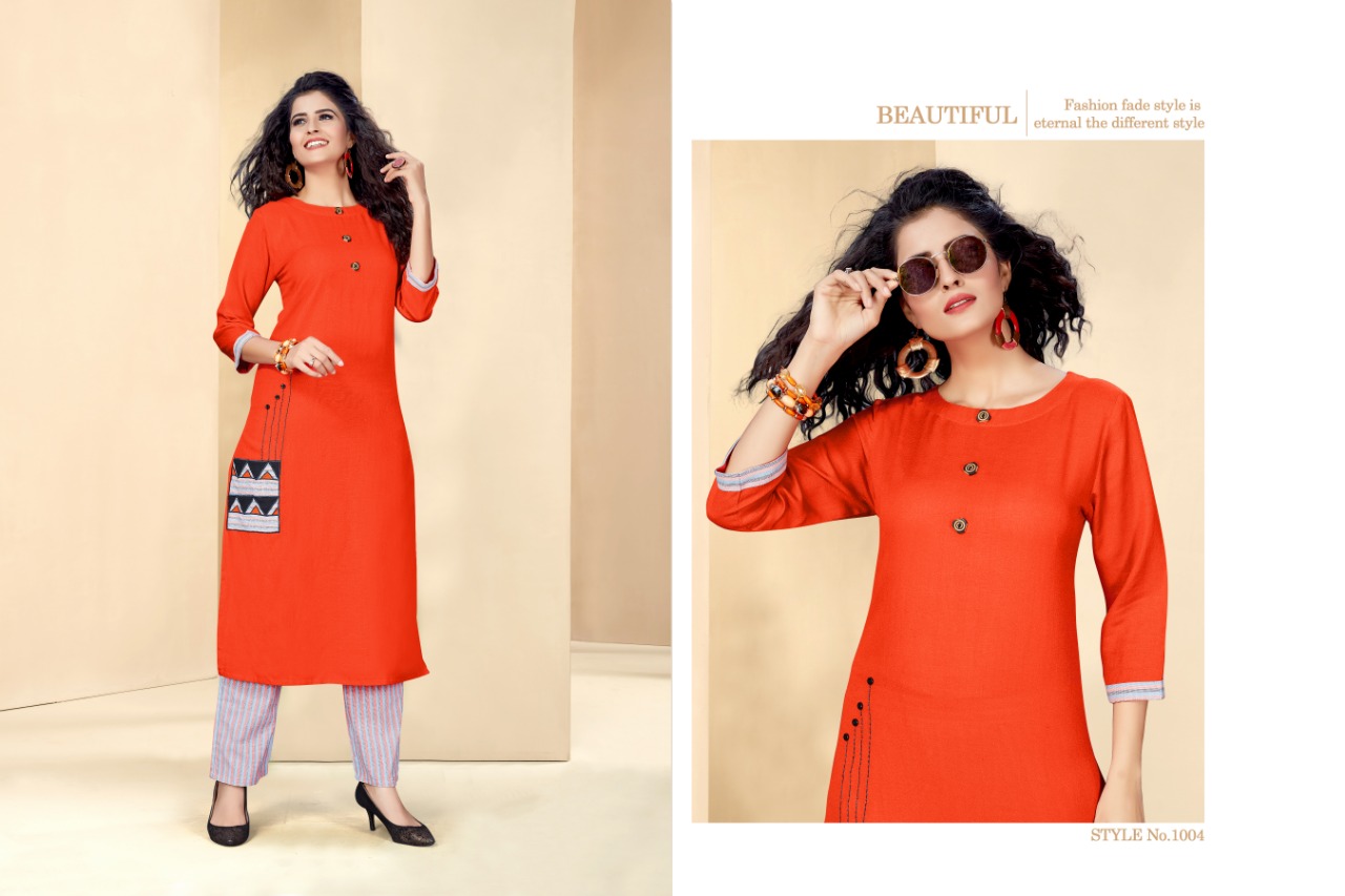 Shagun By Sitka Designer Cotton Running Wear Kurti With Pant Collection