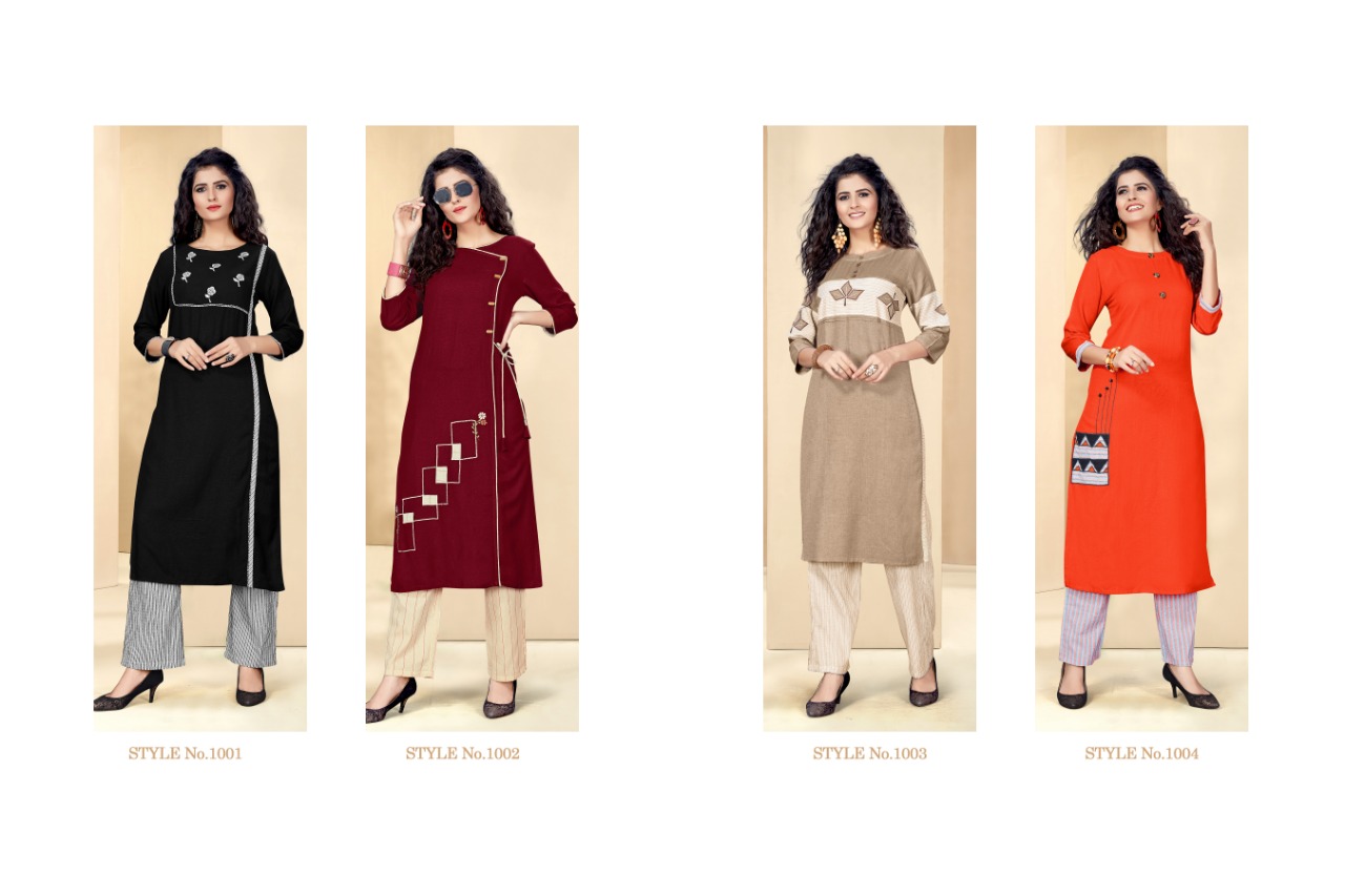 Shagun By Sitka Designer Cotton Running Wear Kurti With Pant Collection