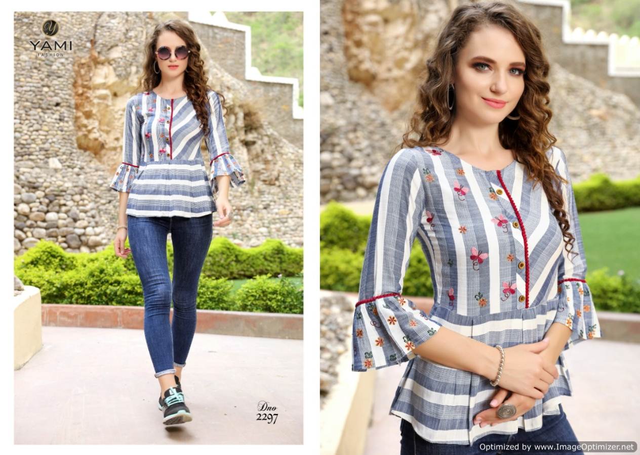 Topsy Vol 5 By Yami  Designer Rayon Short Top Collection