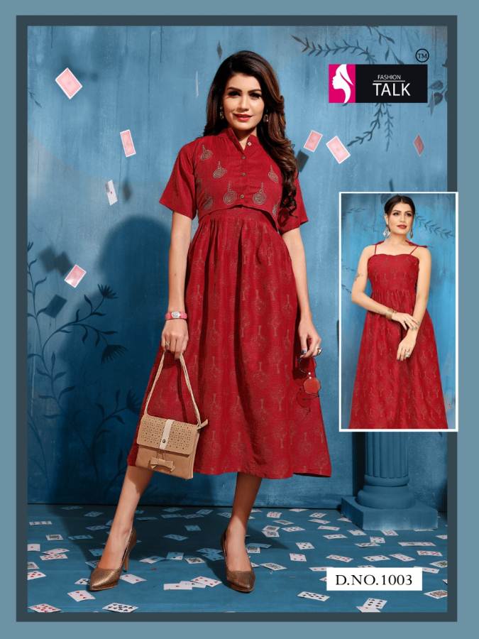 Tucute By Fashion Talk Heavy Rayon Jacket Style Western Kurti Catalogue