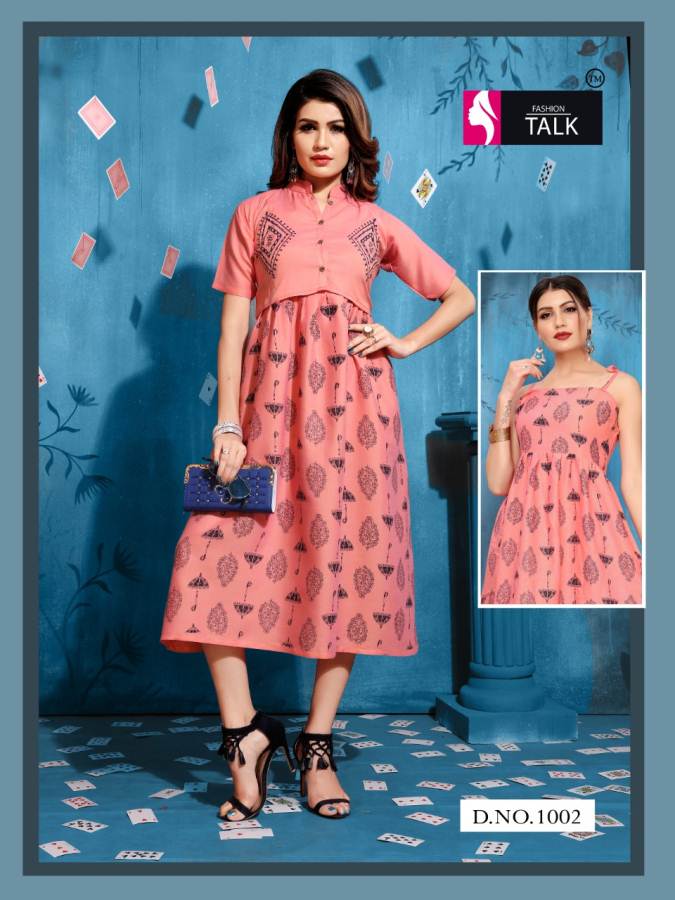 Tucute By Fashion Talk Heavy Rayon Jacket Style Western Kurti Catalogue