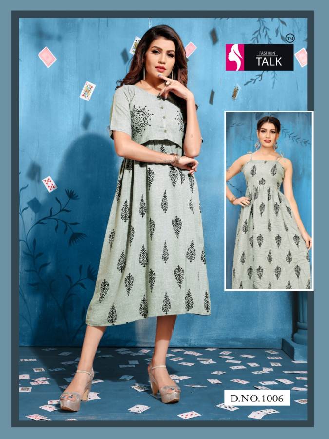 Tucute By Fashion Talk Heavy Rayon Jacket Style Western Kurti Catalogue