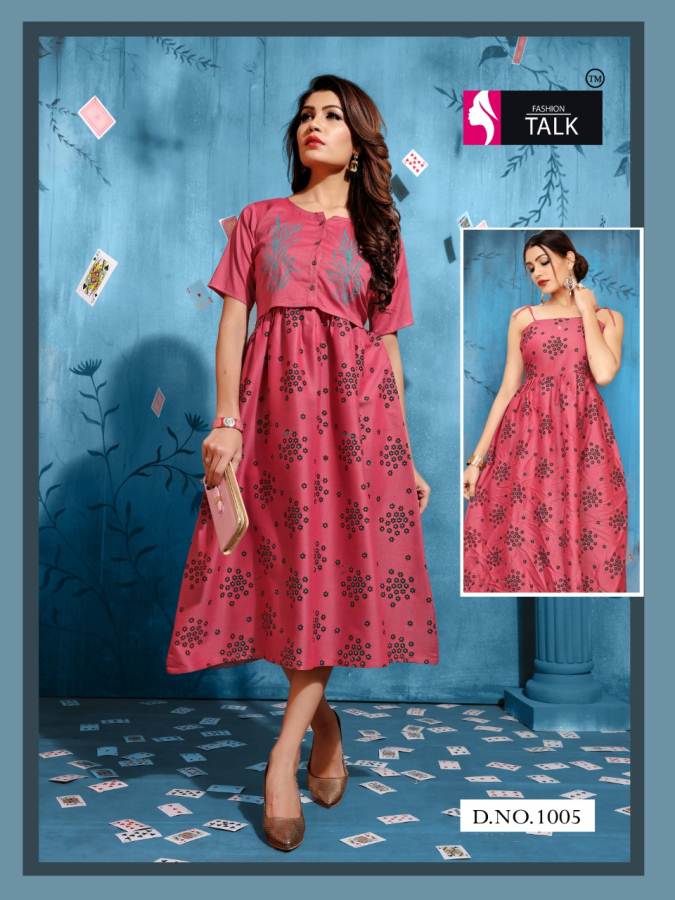 Tucute By Fashion Talk Heavy Rayon Jacket Style Western Kurti Catalogue