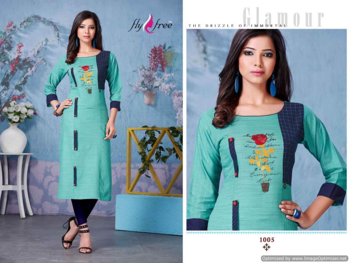 Vogue By Fly Free Heavy Cambric Cotton Printed Kurti Collection