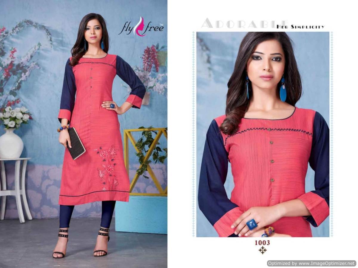 Vogue By Fly Free Heavy Cambric Cotton Printed Kurti Collection