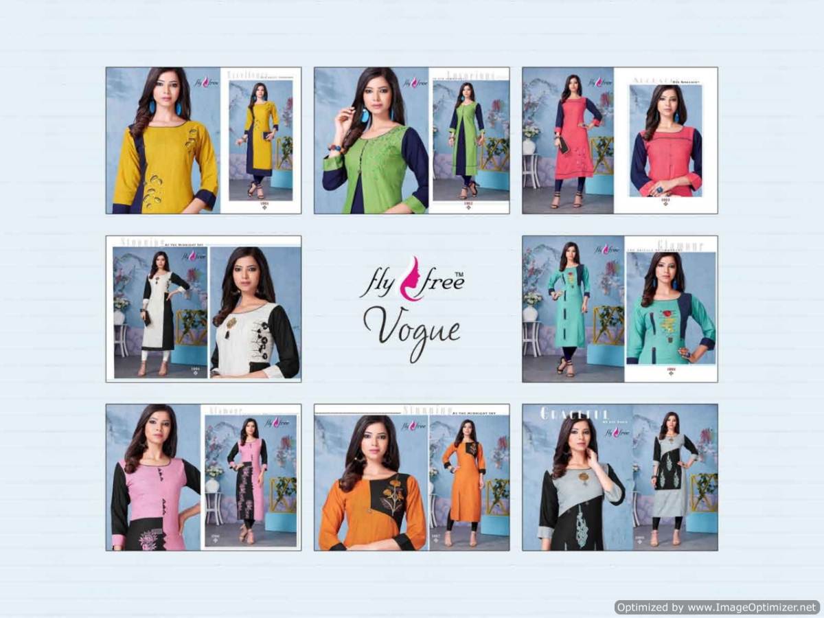 Vogue By Fly Free Heavy Cambric Cotton Printed Kurti Collection