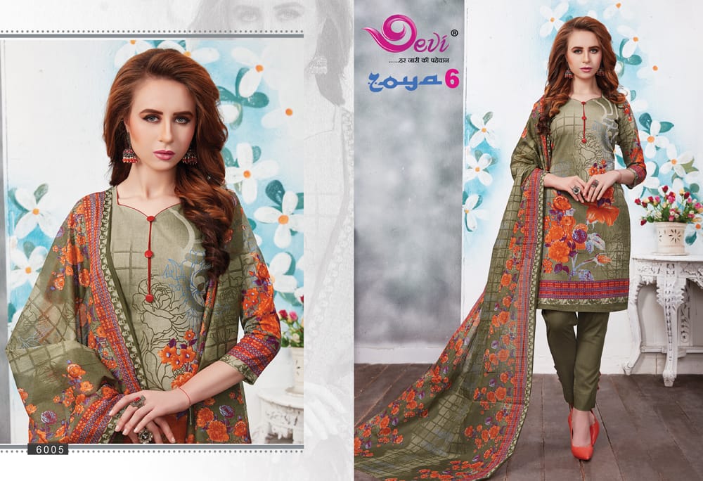 Zoya Vol 6 By Devi Pure Cotton Printed Dress Material Catalogue