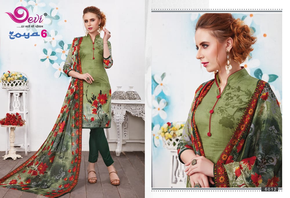 Zoya Vol 6 By Devi Pure Cotton Printed Dress Material Catalogue