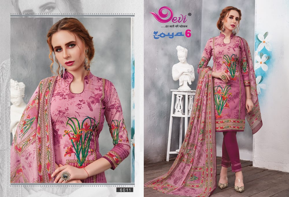 Zoya Vol 6 By Devi Pure Cotton Printed Dress Material Catalogue