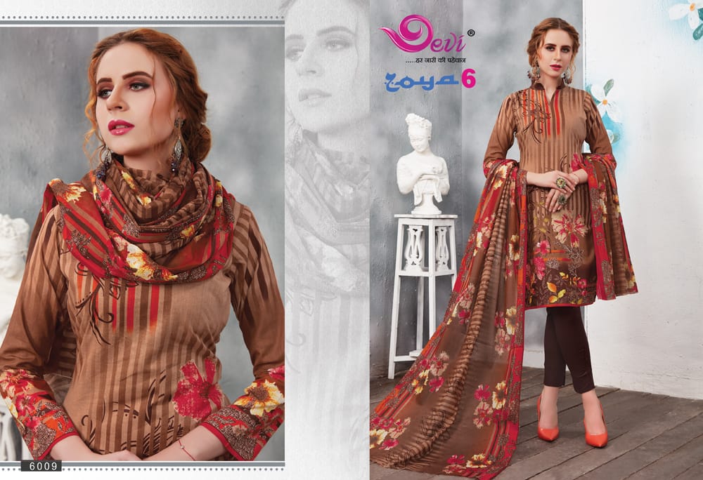 Zoya Vol 6 By Devi Pure Cotton Printed Dress Material Catalogue