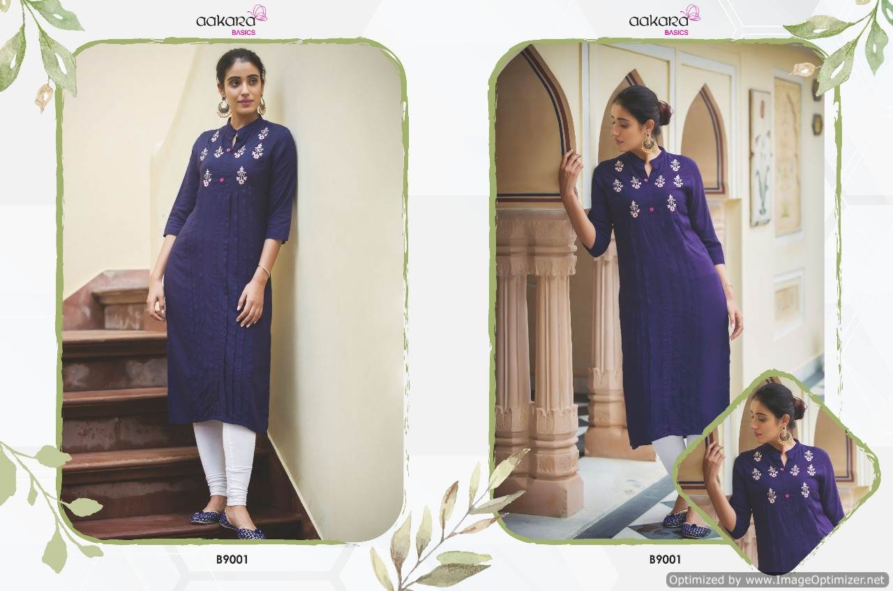 Basics Vol 9 By Aakara Straight Style Kurtis Catalogue