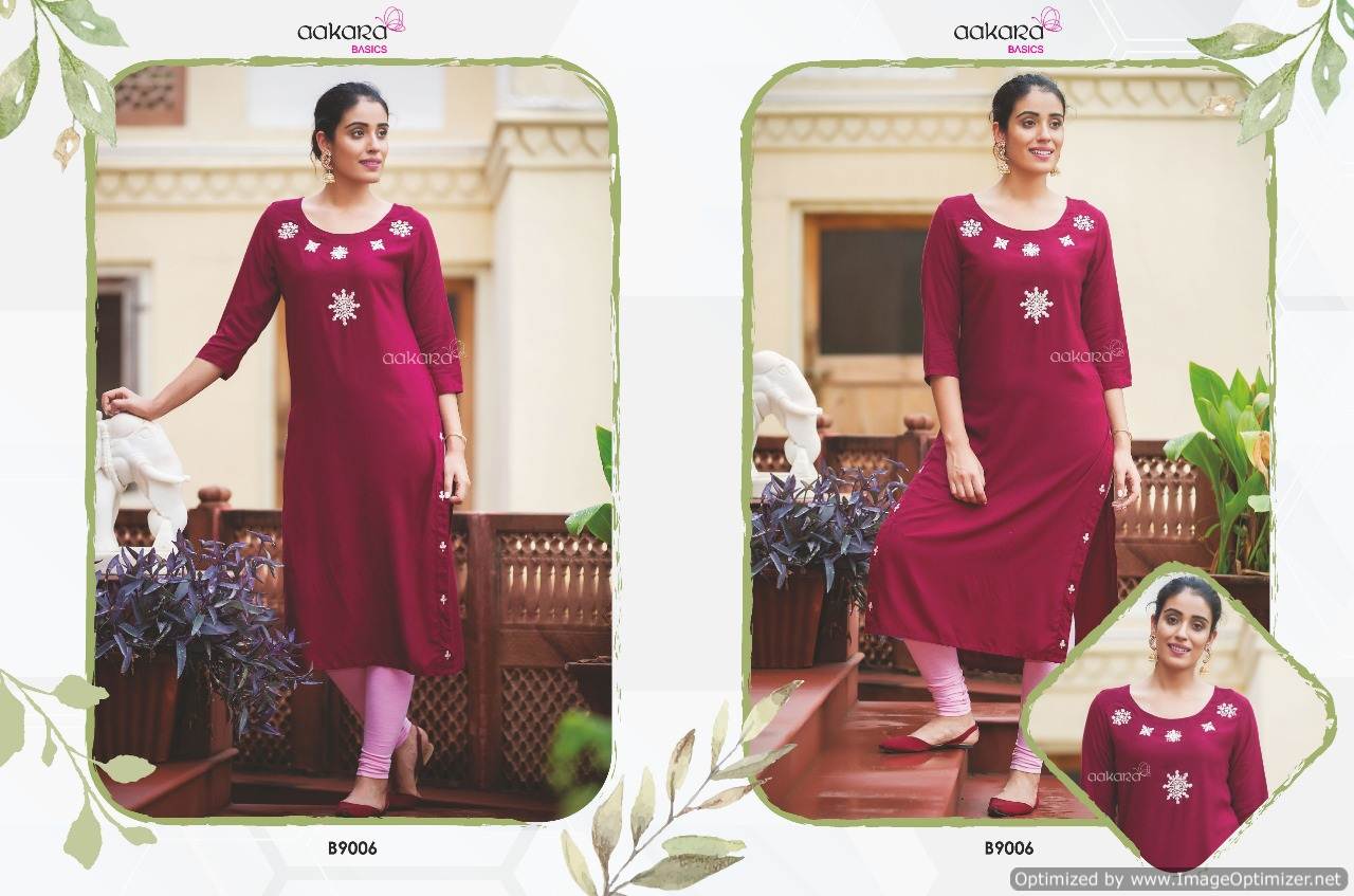 Basics Vol 9 By Aakara Straight Style Kurtis Catalogue