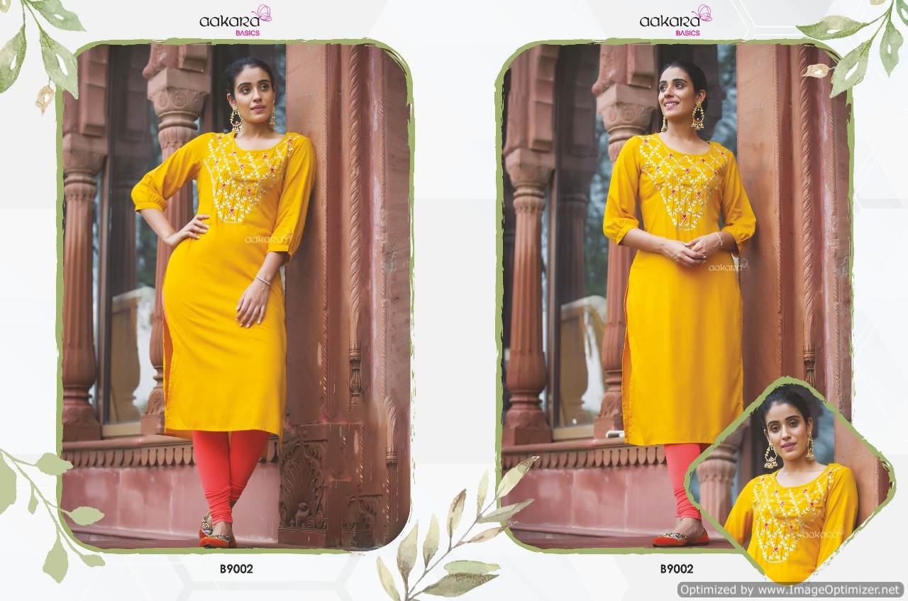 Basics Vol 9 By Aakara Straight Style Kurtis Catalogue