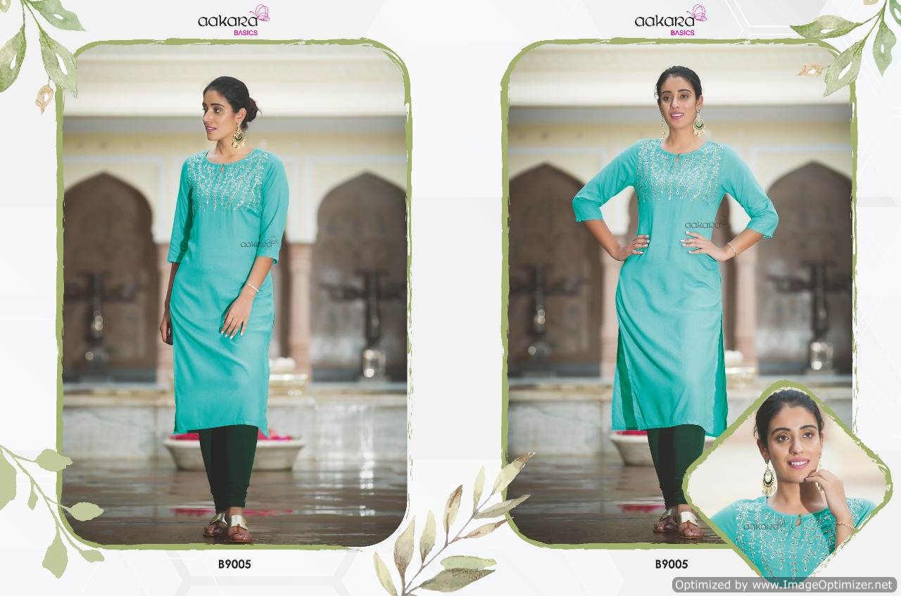 Basics Vol 9 By Aakara Straight Style Kurtis Catalogue