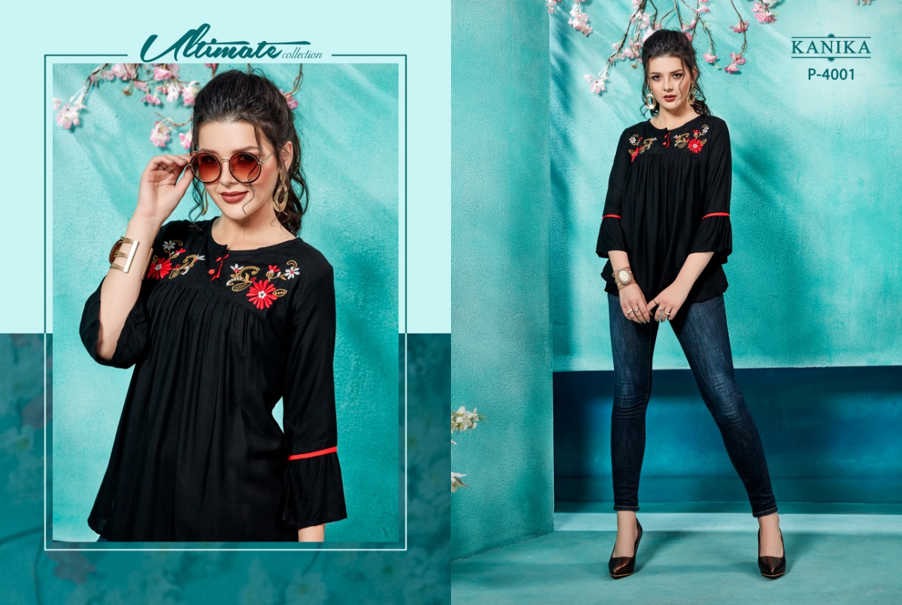 Baby Doll By Kanika Rayon Embroidery Wrok Top Catalogue