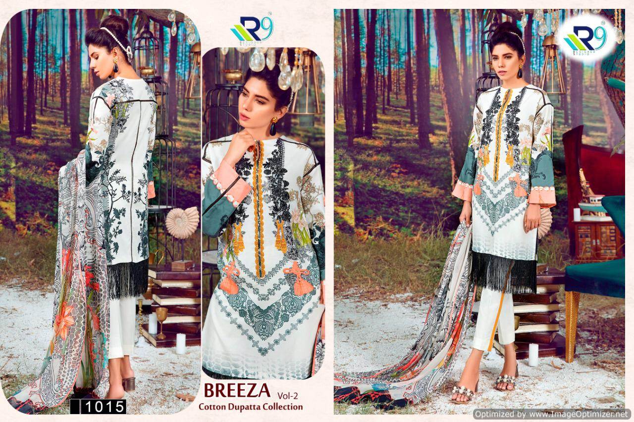 Breeza Vol 2 By R9 Heavy Satin With Cotton Pakistani Salwar Collection