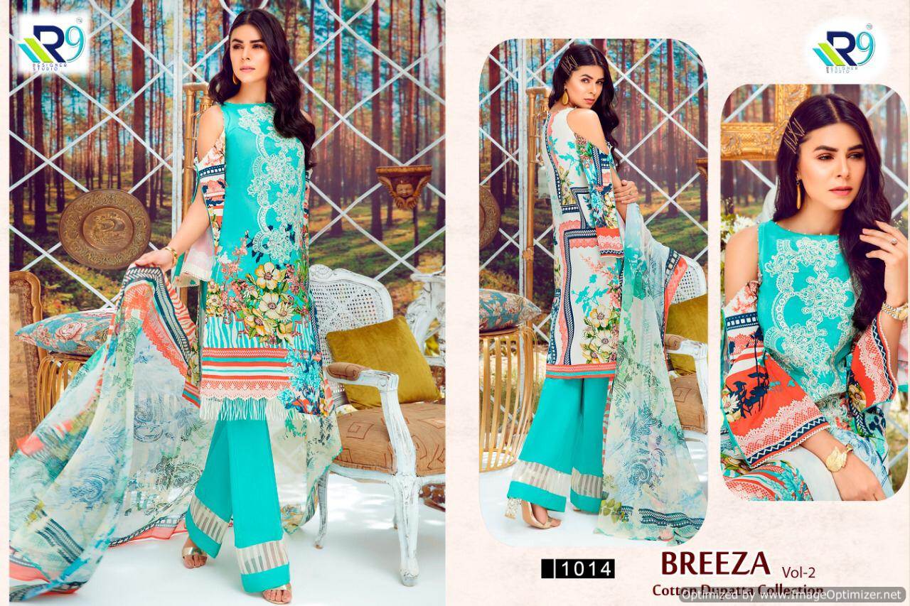 Breeza Vol 2 By R9 Heavy Satin With Cotton Pakistani Salwar Collection