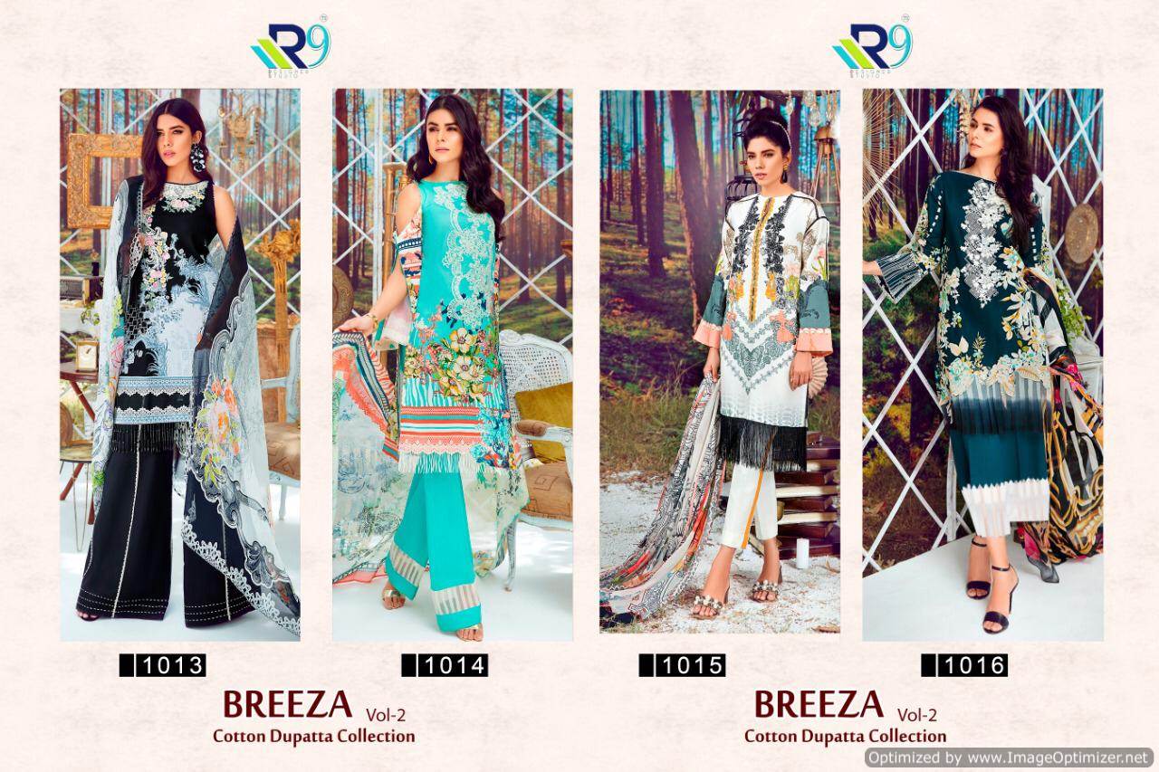 Breeza Vol 2 By R9 Heavy Satin With Cotton Pakistani Salwar Collection