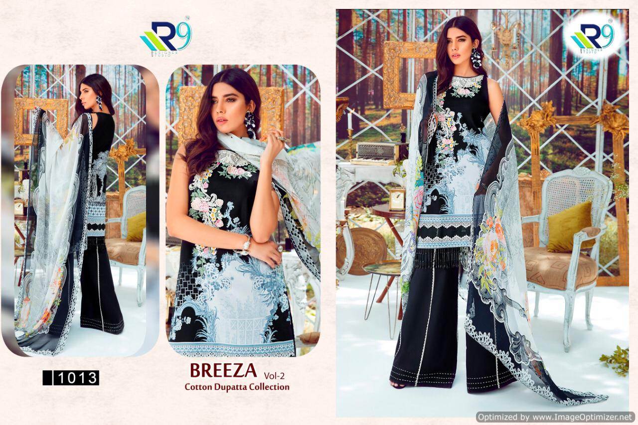 Breeza Vol 2 By R9 Heavy Satin With Cotton Pakistani Salwar Collection