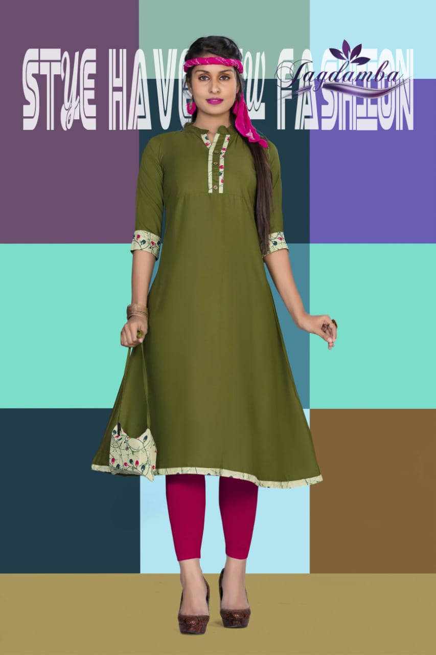 Jagdamba By Carron Kurtis With Pursh Casual Wear Kurtis Collection