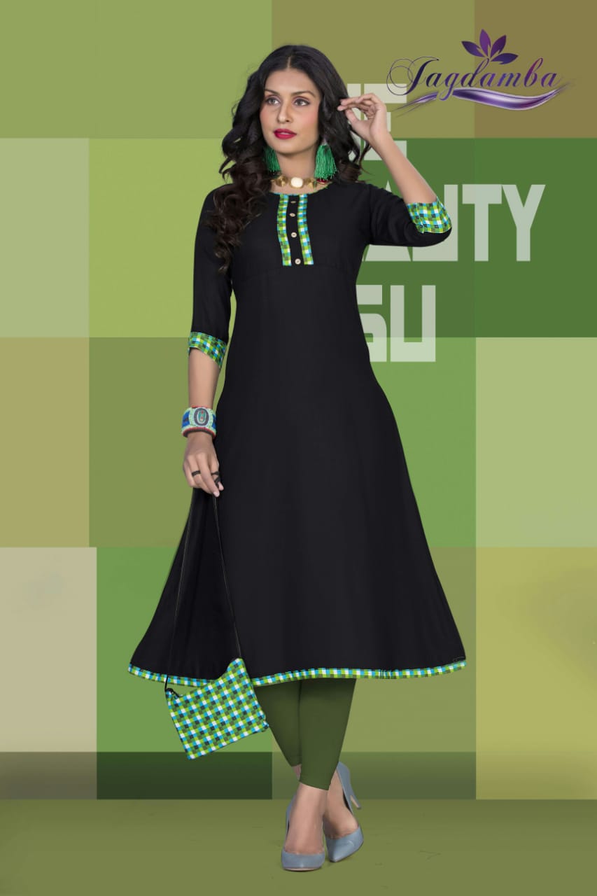 Jagdamba By Carron Kurtis With Pursh Casual Wear Kurtis Collection