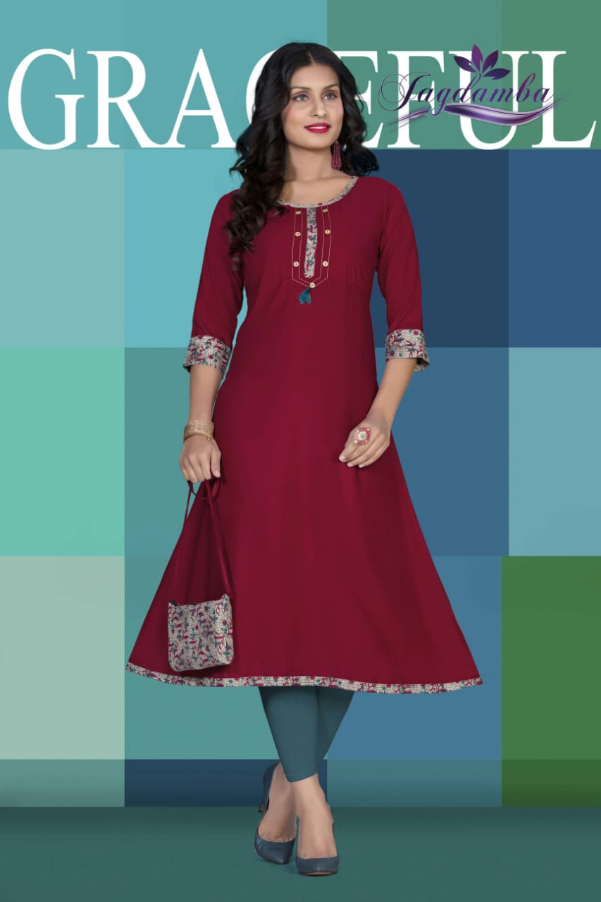 Jagdamba By Carron Kurtis With Pursh Casual Wear Kurtis Collection