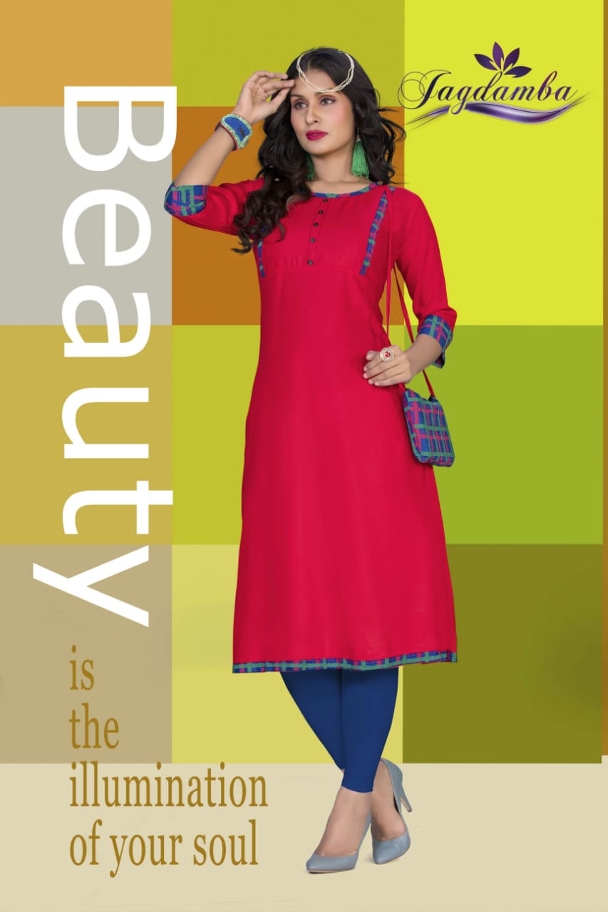 Jagdamba By Carron Kurtis With Pursh Casual Wear Kurtis Collection