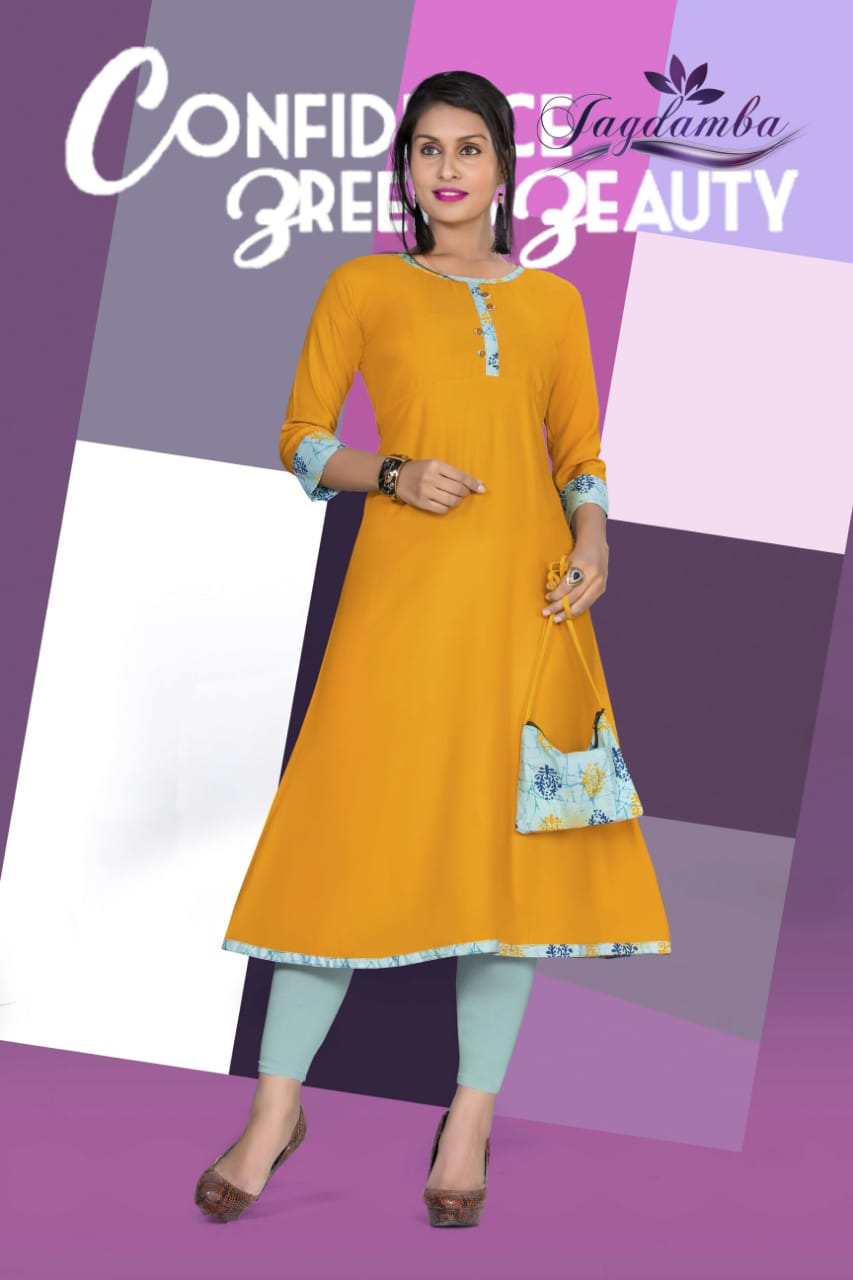Jagdamba By Carron Kurtis With Pursh Casual Wear Kurtis Collection