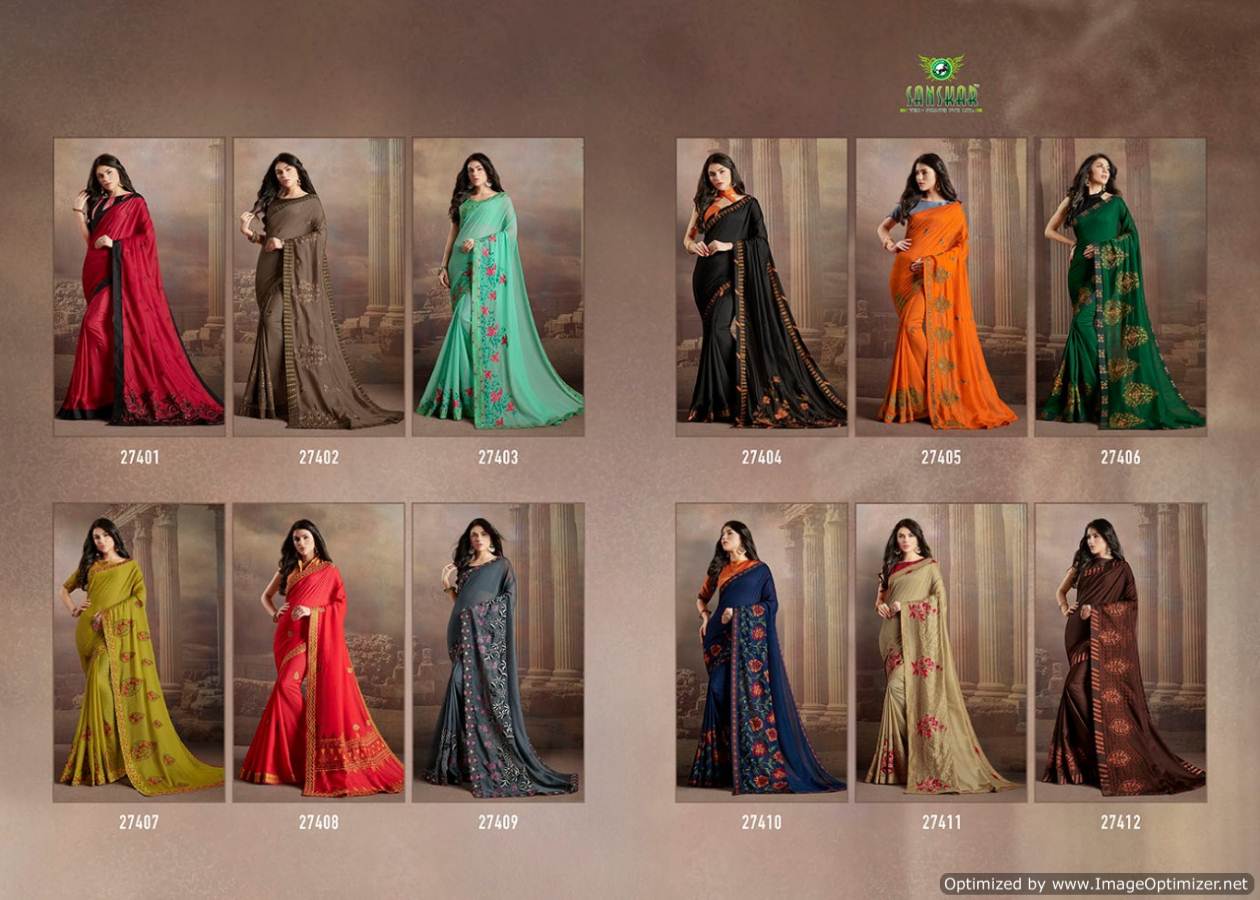 Check Mate By Sanskar Designer Chiffon Wedding Saree Catalogue