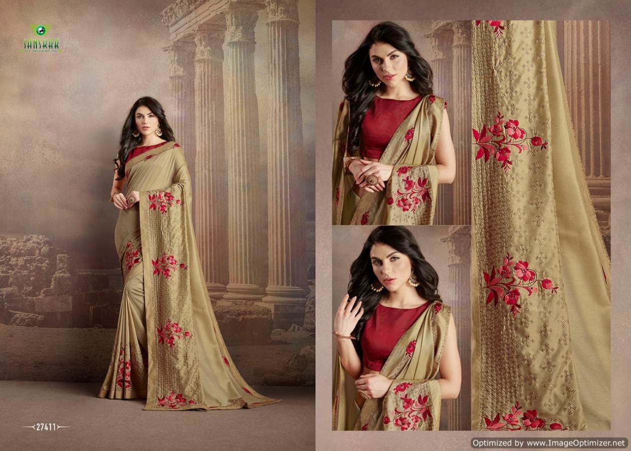 Check Mate By Sanskar Designer Chiffon Wedding Saree Catalogue