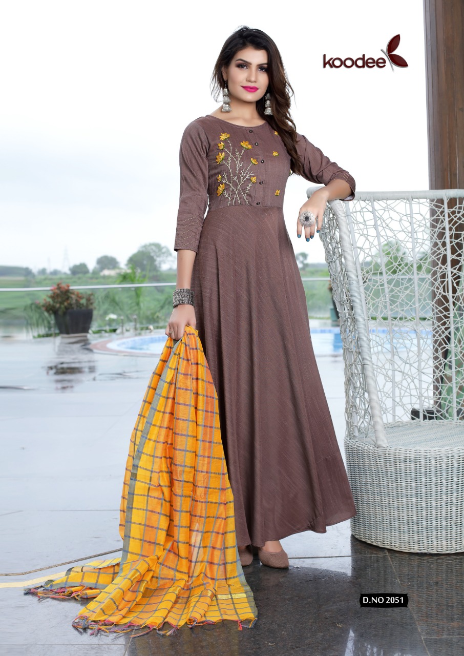 Pure Rayon Cotton Fabric Embroidery With Hand Work Indian Woman Fashion  Festival Collection Long Designer Kurtis