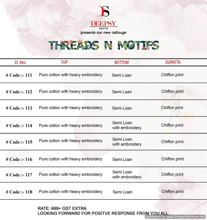 Thread N Motif By Deepsy Pure Cotton Pakistani Salwar Suits