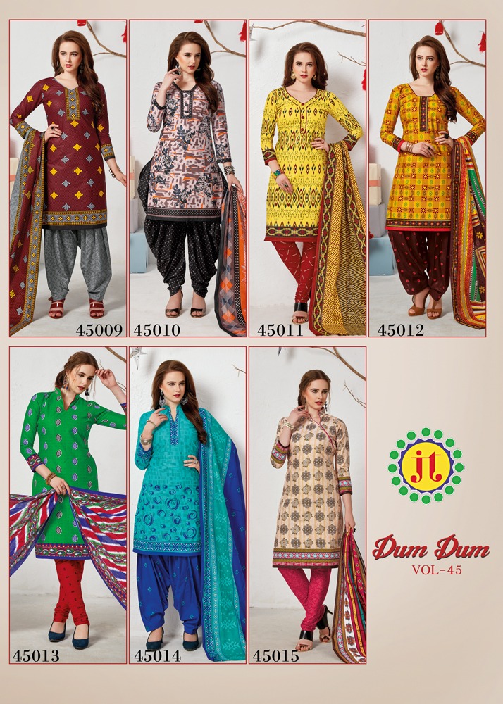 Dumdum Vol 45 By Jt Printed Cotton Dress Material Catalogue