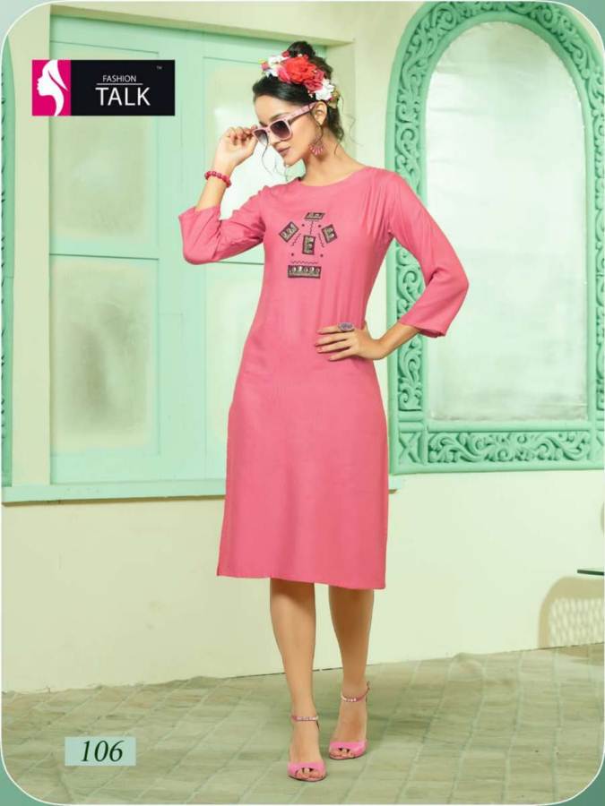 Rumani By Fashion Talk Designer Heavy Rayon Kurtis Catalogue