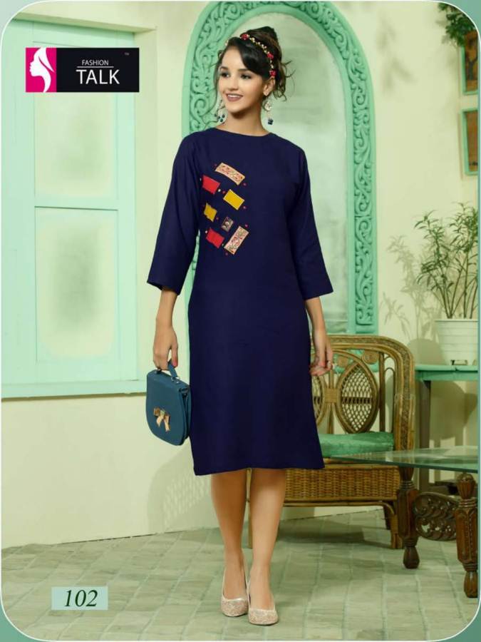 Rumani By Fashion Talk Designer Heavy Rayon Kurtis Catalogue