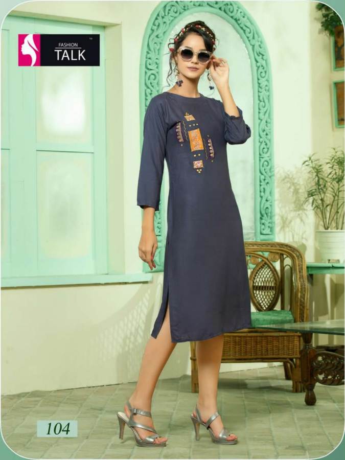 Rumani By Fashion Talk Designer Heavy Rayon Kurtis Catalogue