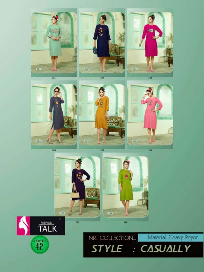 Rumani By Fashion Talk Designer Heavy Rayon Kurtis Catalogue