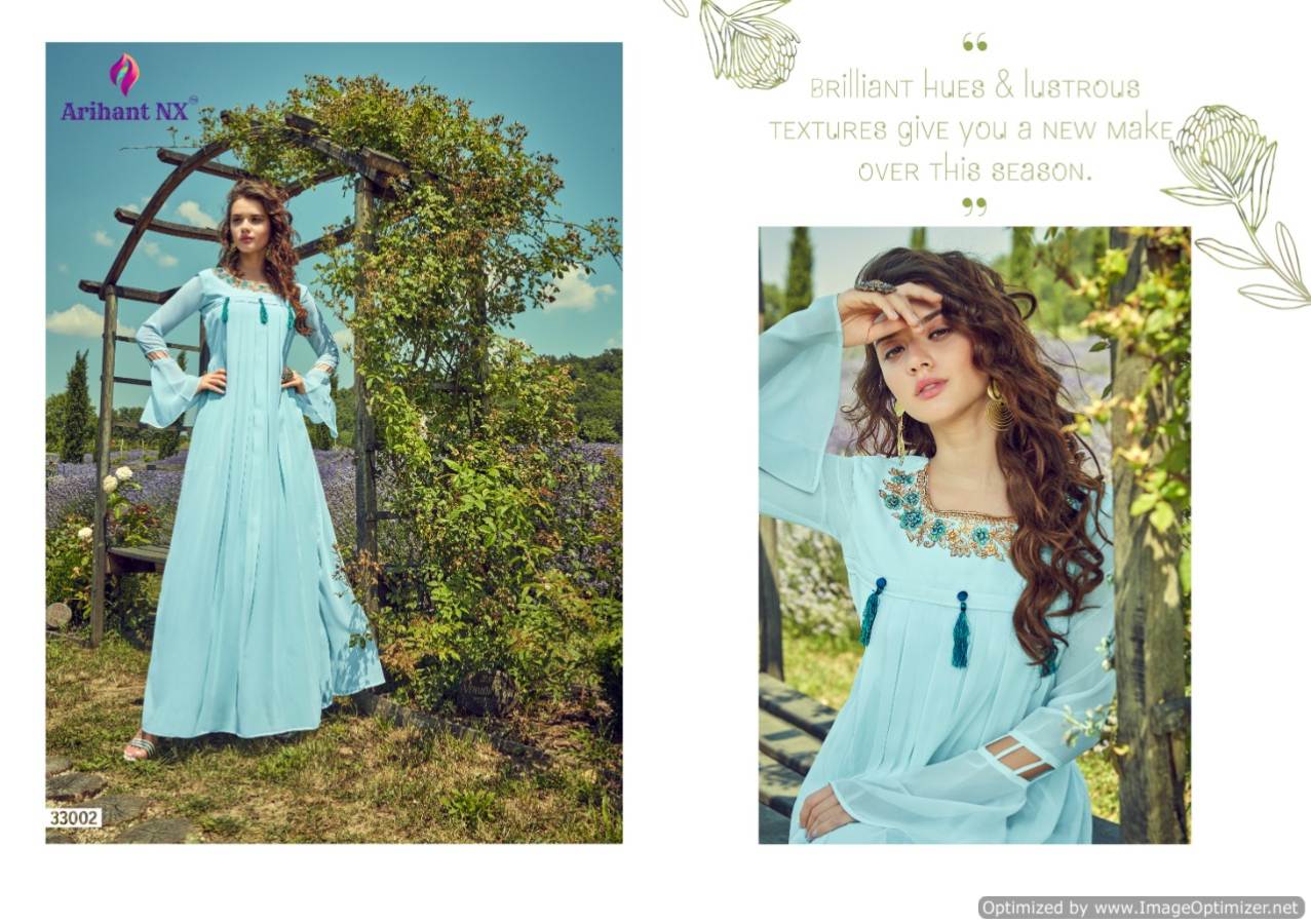 Floss By Arihant Party Wear Long Gown Style Kurtis Collection