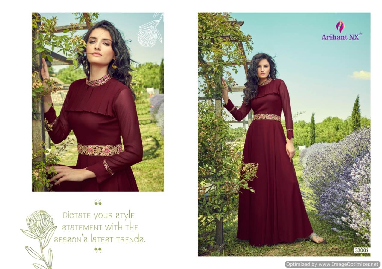 Floss By Arihant Party Wear Long Gown Style Kurtis Collection