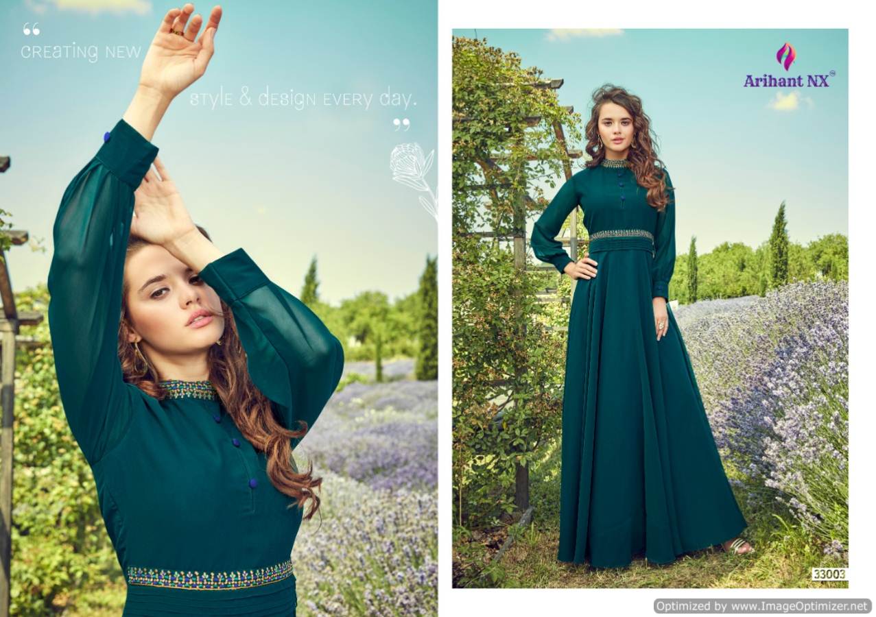 Floss By Arihant Party Wear Long Gown Style Kurtis Collection