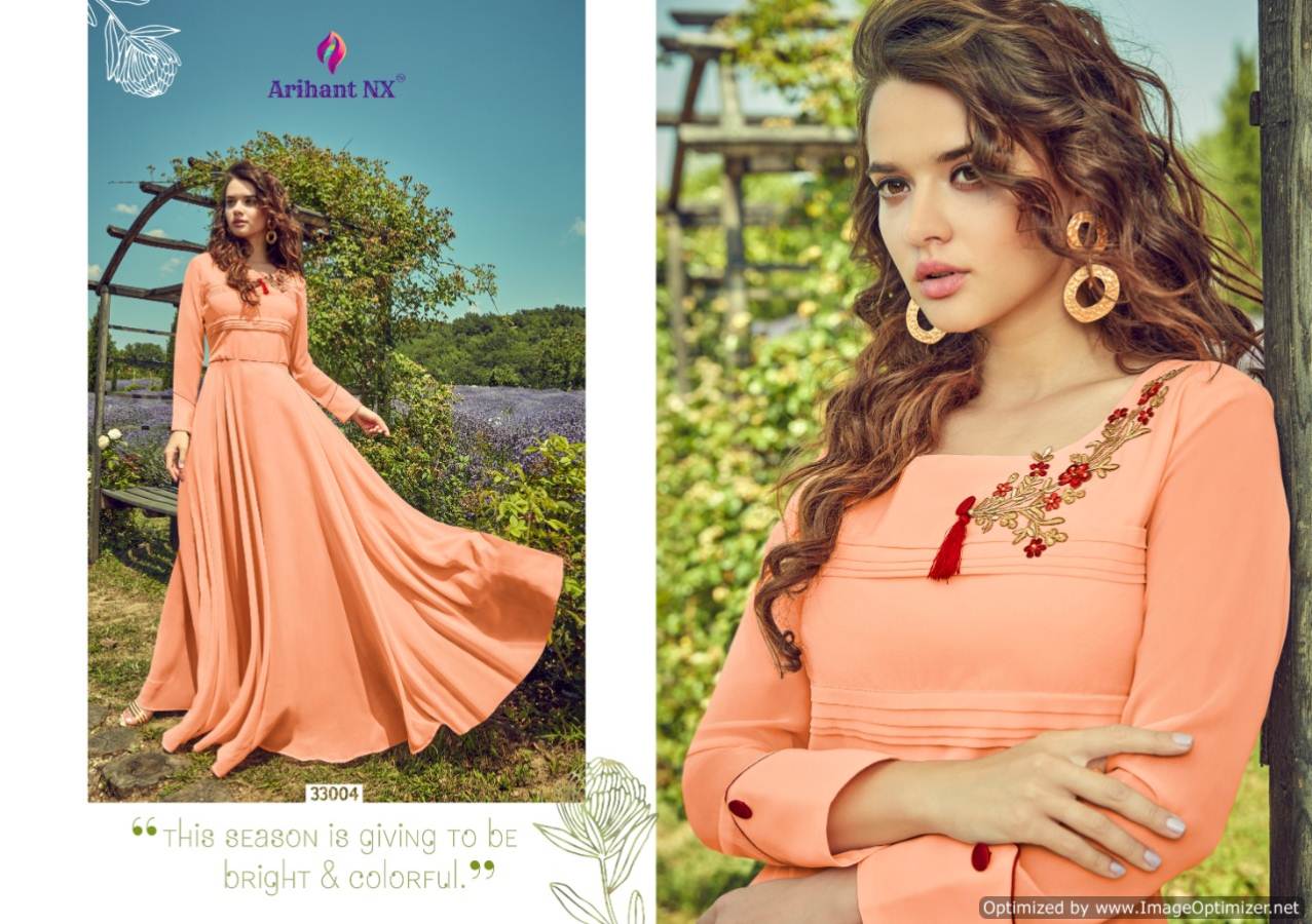 Floss By Arihant Party Wear Long Gown Style Kurtis Collection