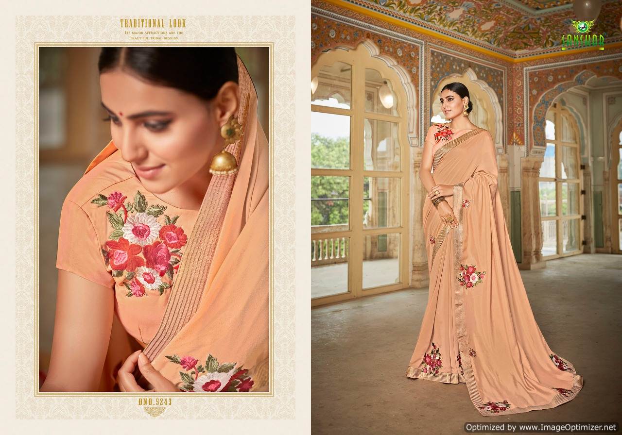 Gaura By Sanskar Designer Chiffon Saree Collection