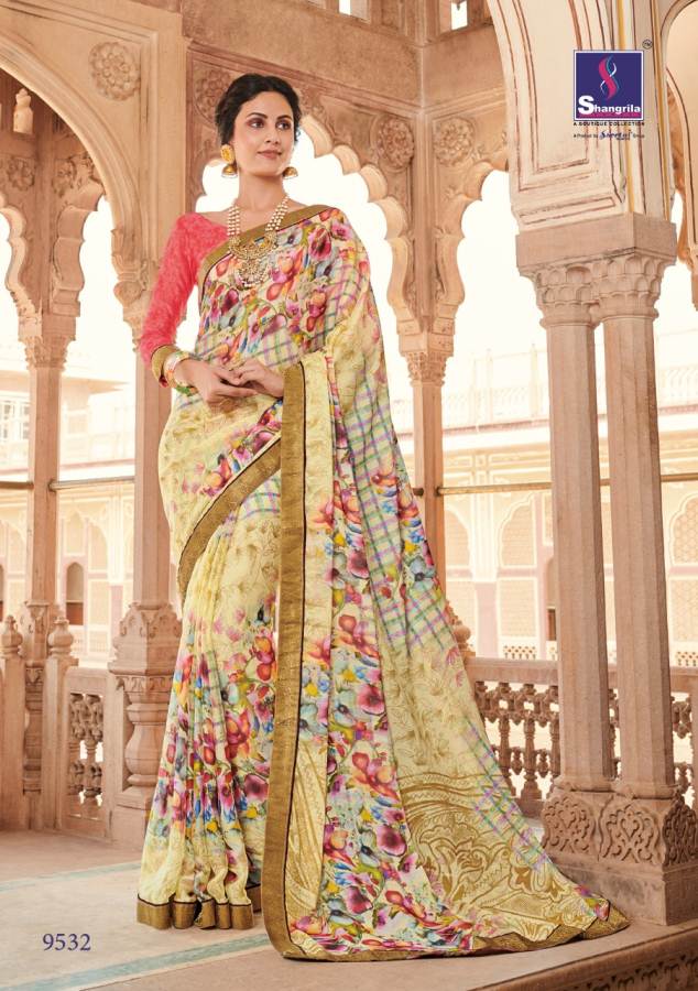 Gulabo By Shangrila Designs Floral Printed Sarees Catalogue