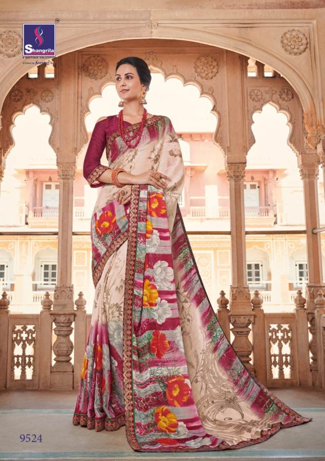 Gulabo By Shangrila Designs Floral Printed Sarees Catalogue