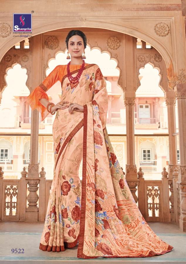 Gulabo By Shangrila Designs Floral Printed Sarees Catalogue