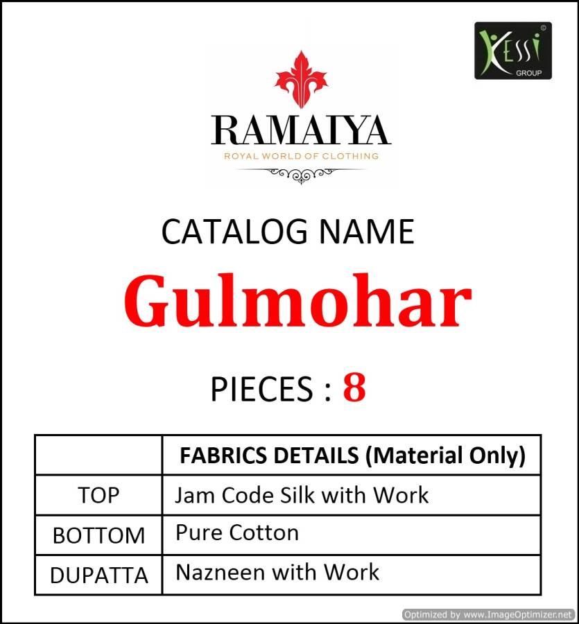 Gulmohar By Ramaiya Desinger Jam Coda Silk Dress Material Collection